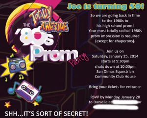 Invitation to 80s Prom www.wifemomhouseohmy.com